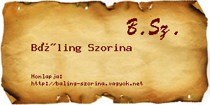 Báling Szorina névjegykártya